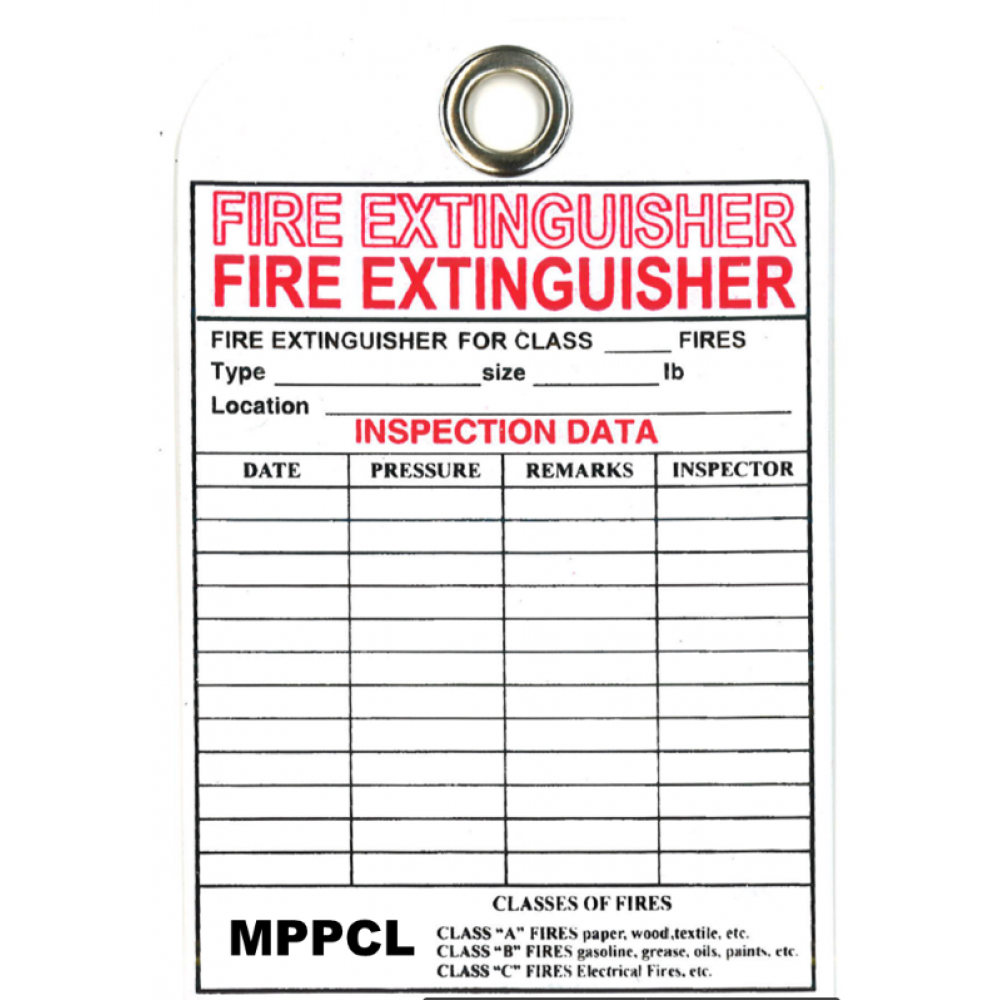 BSI FIRE EXTINGUISHER TAG