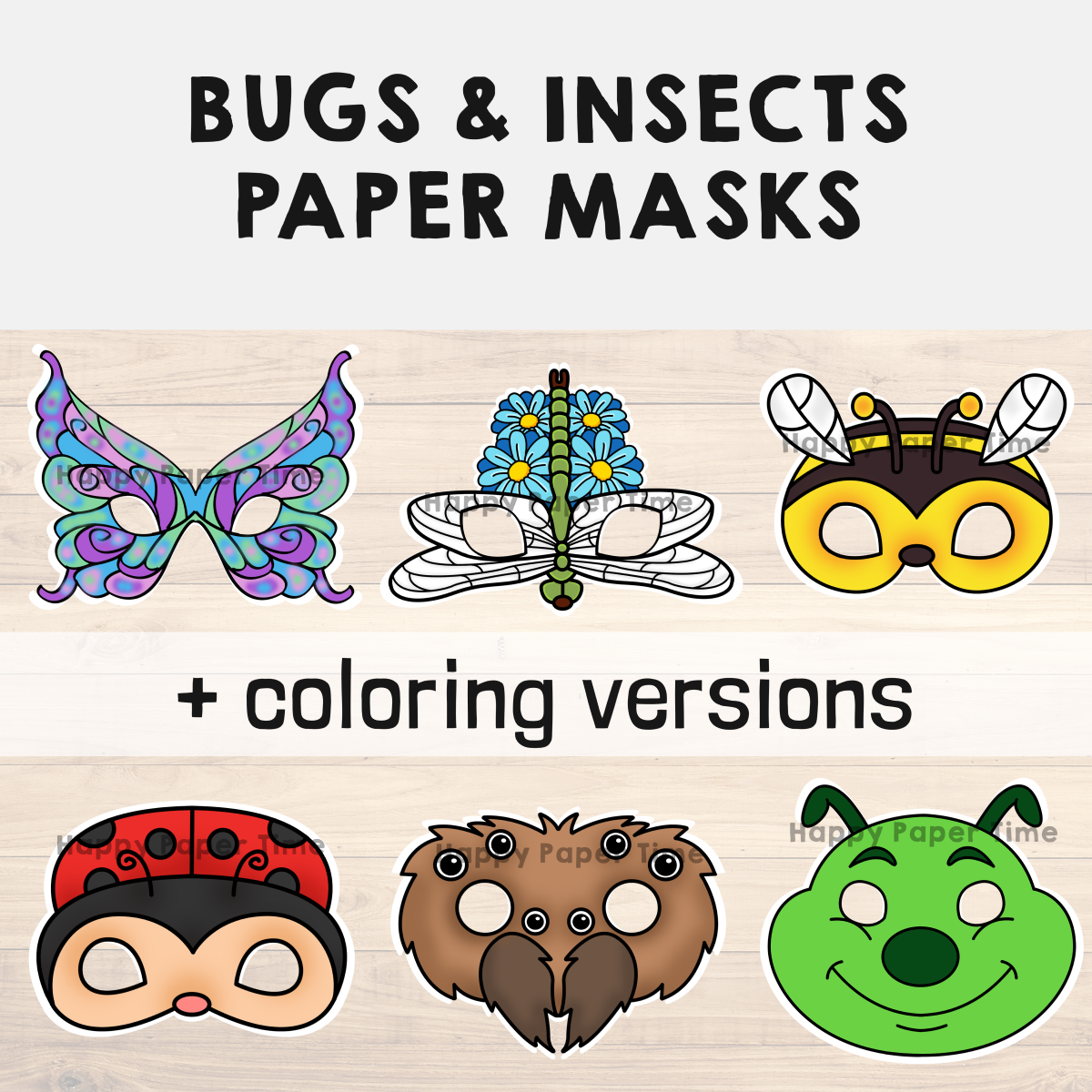 Bugs And Insects Paper Masks Printable Coloring Craft Activity Costume Template Made By Teachers