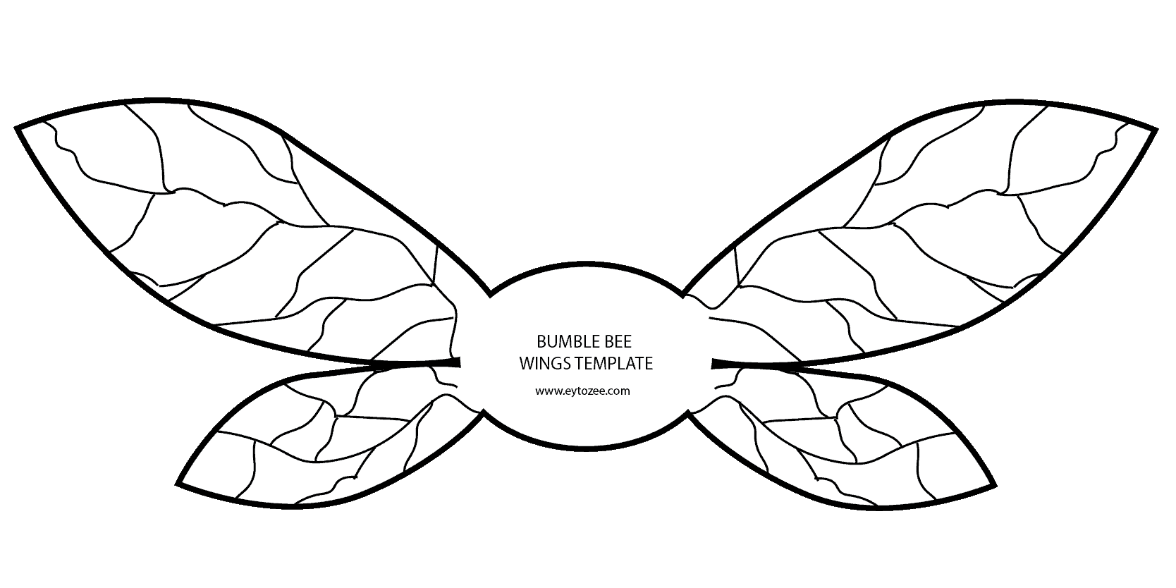 Bumble Bee Wings Template 01 Ey To Zee