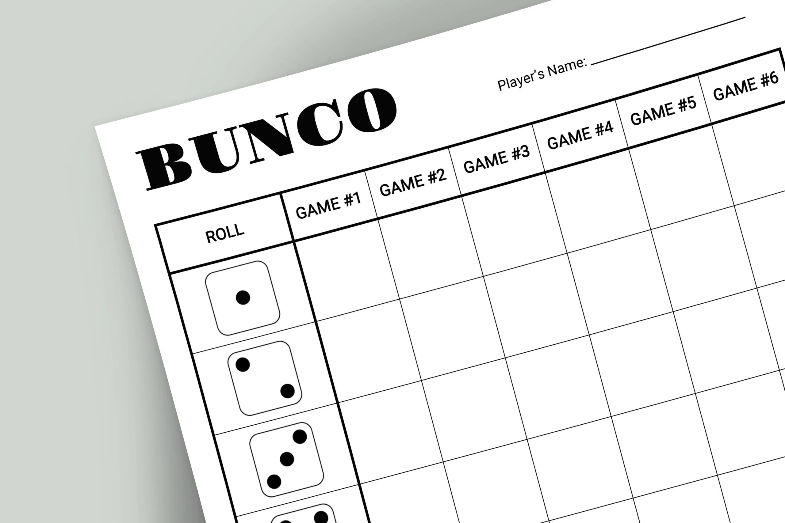 Bunco Score Card Printable Bunco Score Card Bunco Score Sheets 