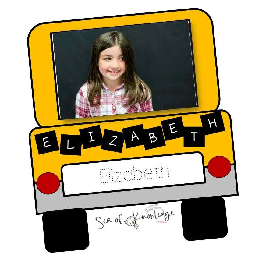 Bus Template Printable Editable Name Writing Craft
