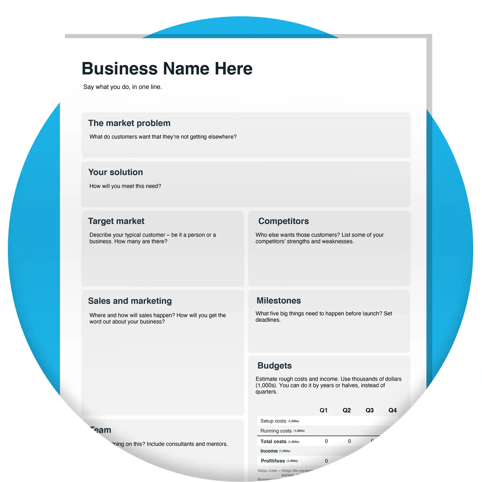 Business Plan Template Printable