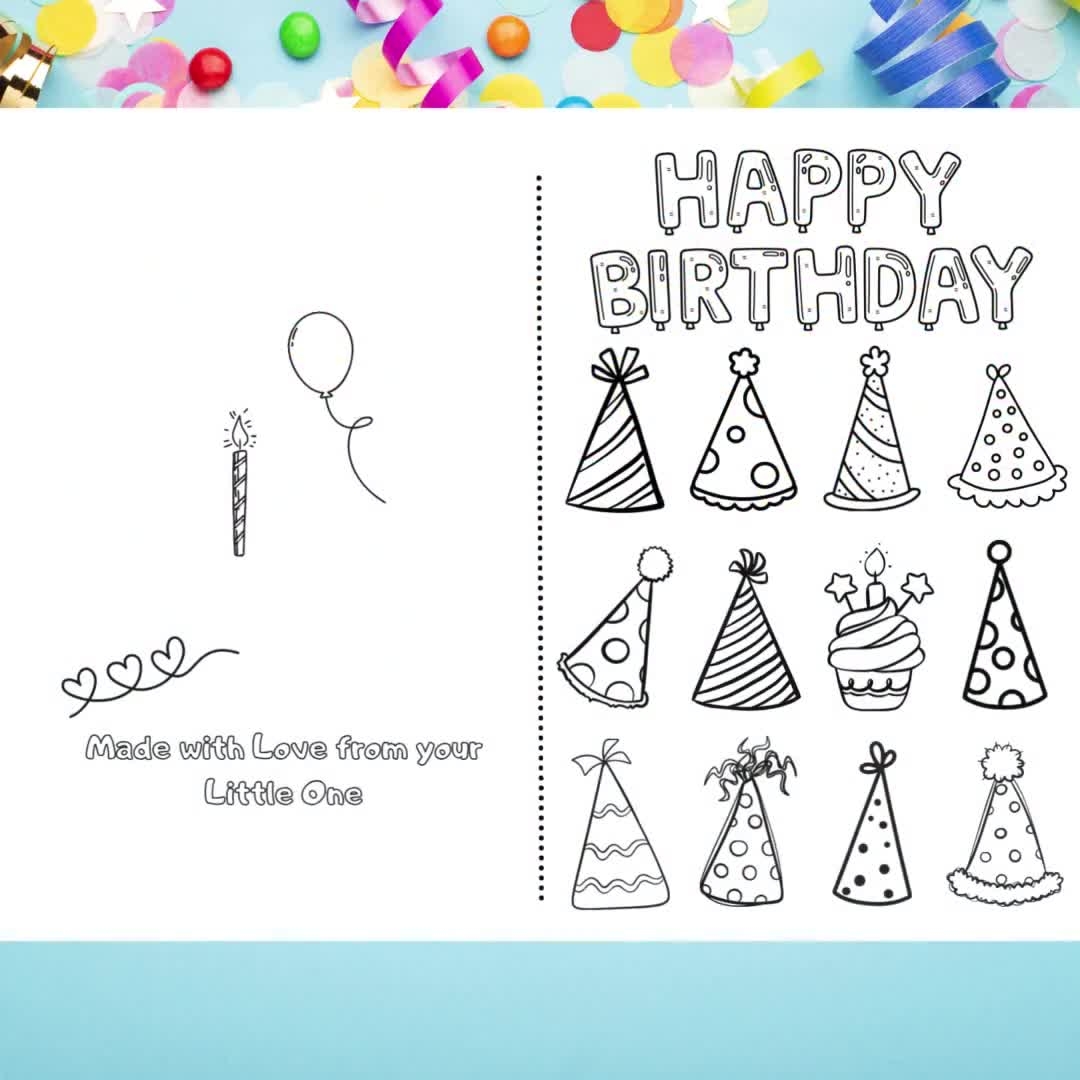 Buy Happy Birthday Printable Foldable Kid Birthday Card To Color For Anyone Online In India Etsy Buy Happy Birthday Printable Foldable Kid Birthday Card To Color For Anyone Online In India Etsy