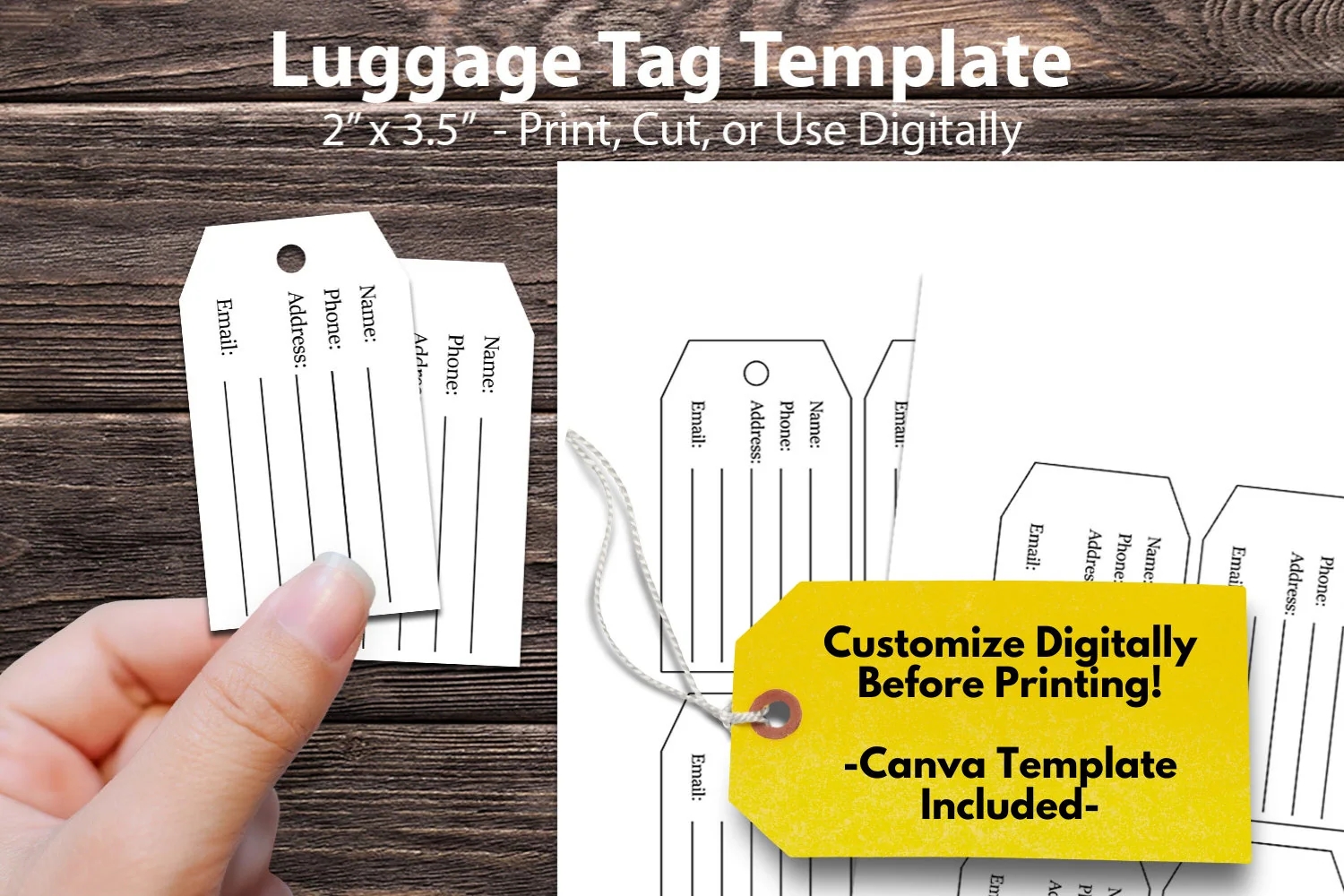 Free Printable Luggage Tag Template Free Printable Luggage Tag Template