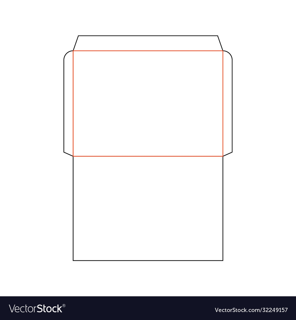 C4 Envelope Mockup A4 White Template Cut Size Vector Image