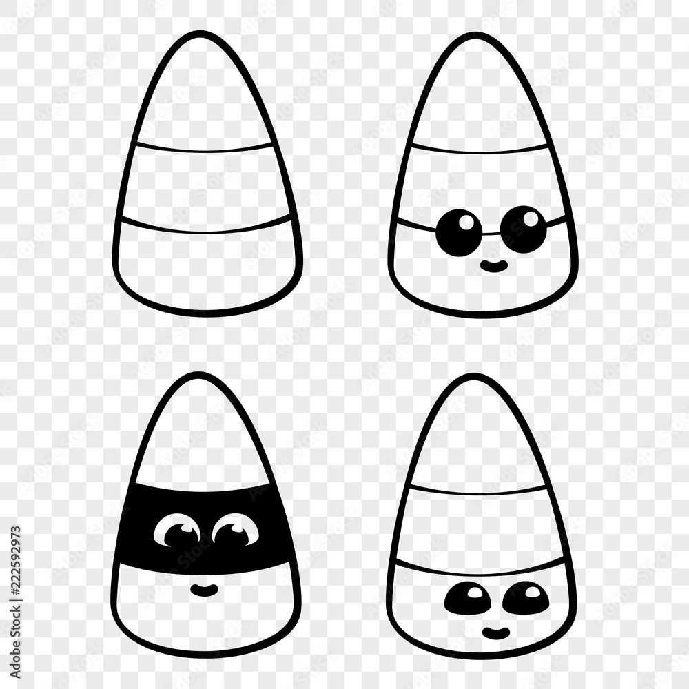 Candy Corn Halloween Outline Template For Laser Cutting And Decor Stock Vector Adobe Stock
