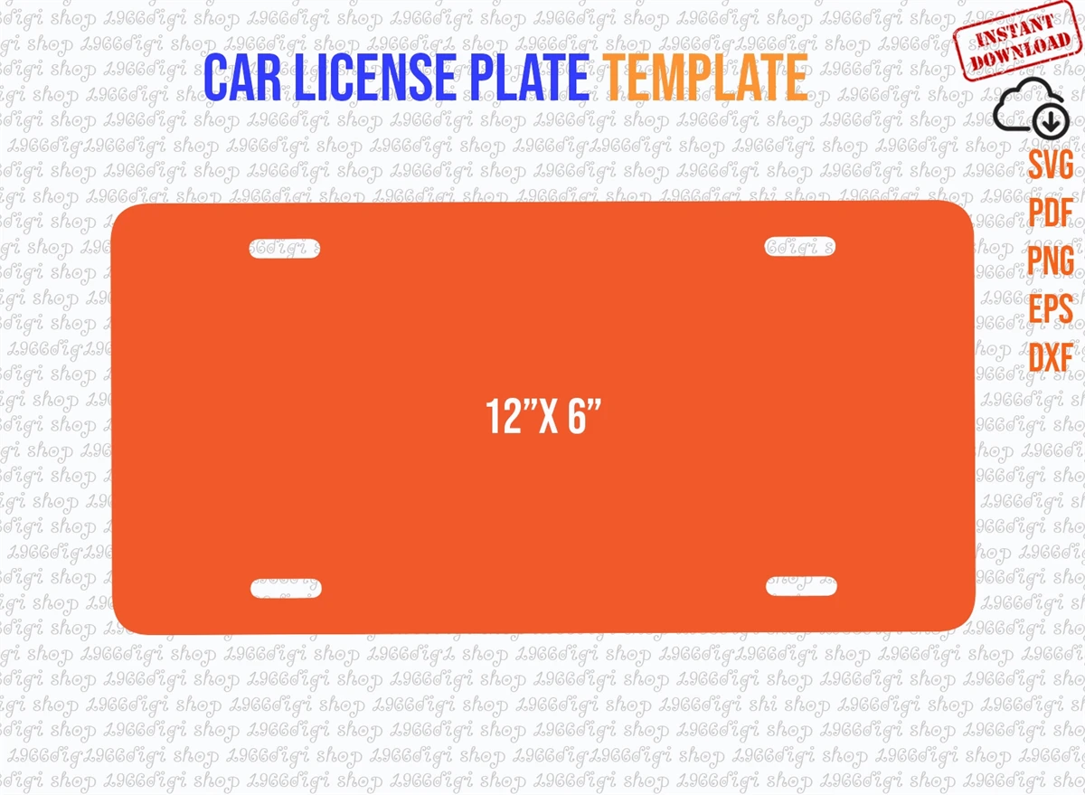 Printable License Plate Template