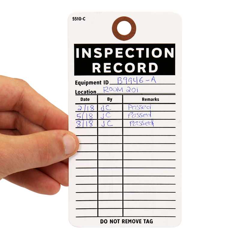 Cardstock Inspection Record Tag SKU 5510 C 100