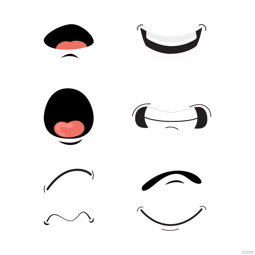 Cartoon Mouth Vector In Illustrator SVG JPG EPS PNG Download Template