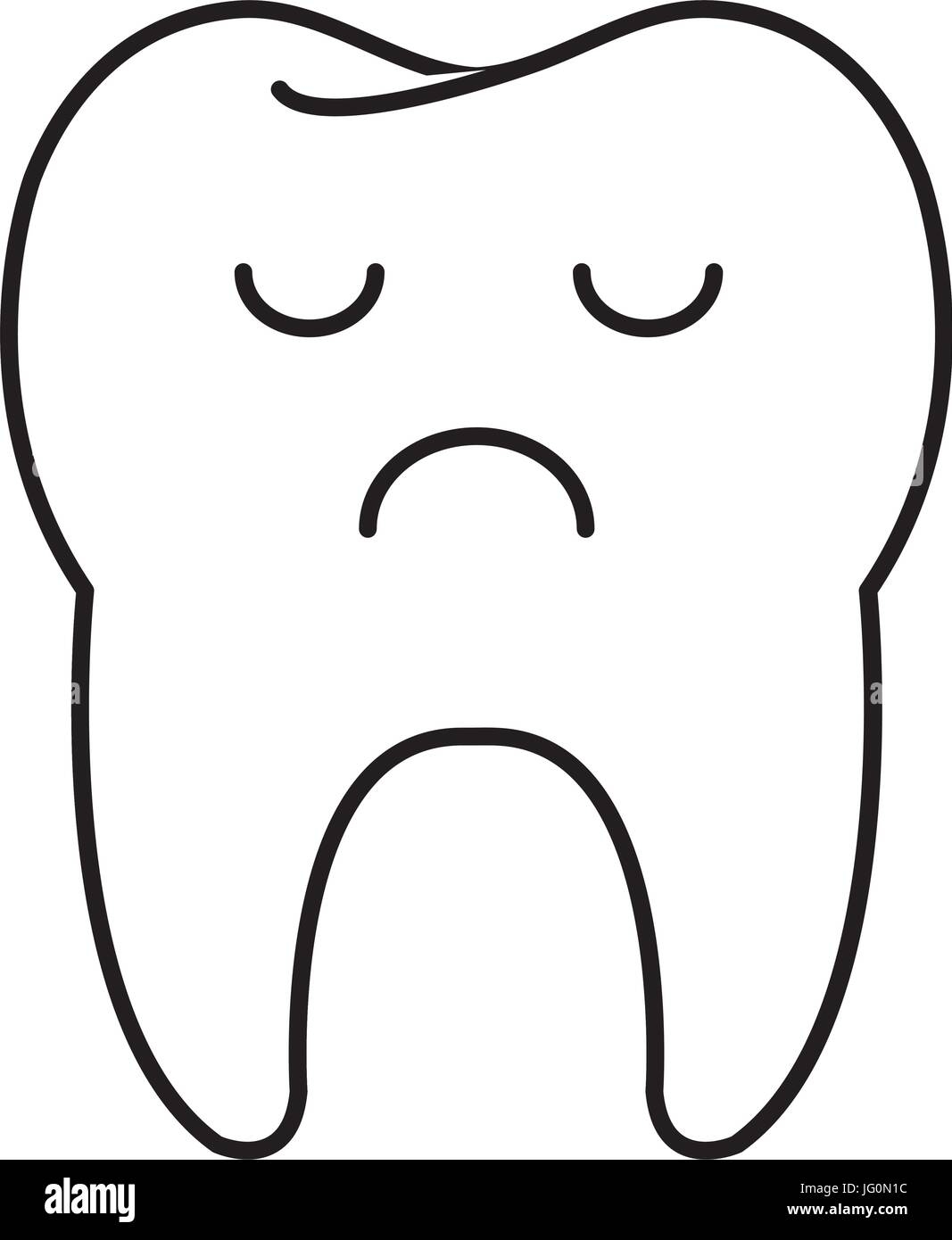 Cartoon Tooth Isolated Black And White Stock Photos Images Alamy