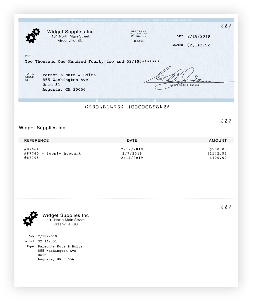 Printable Back Of Check Template