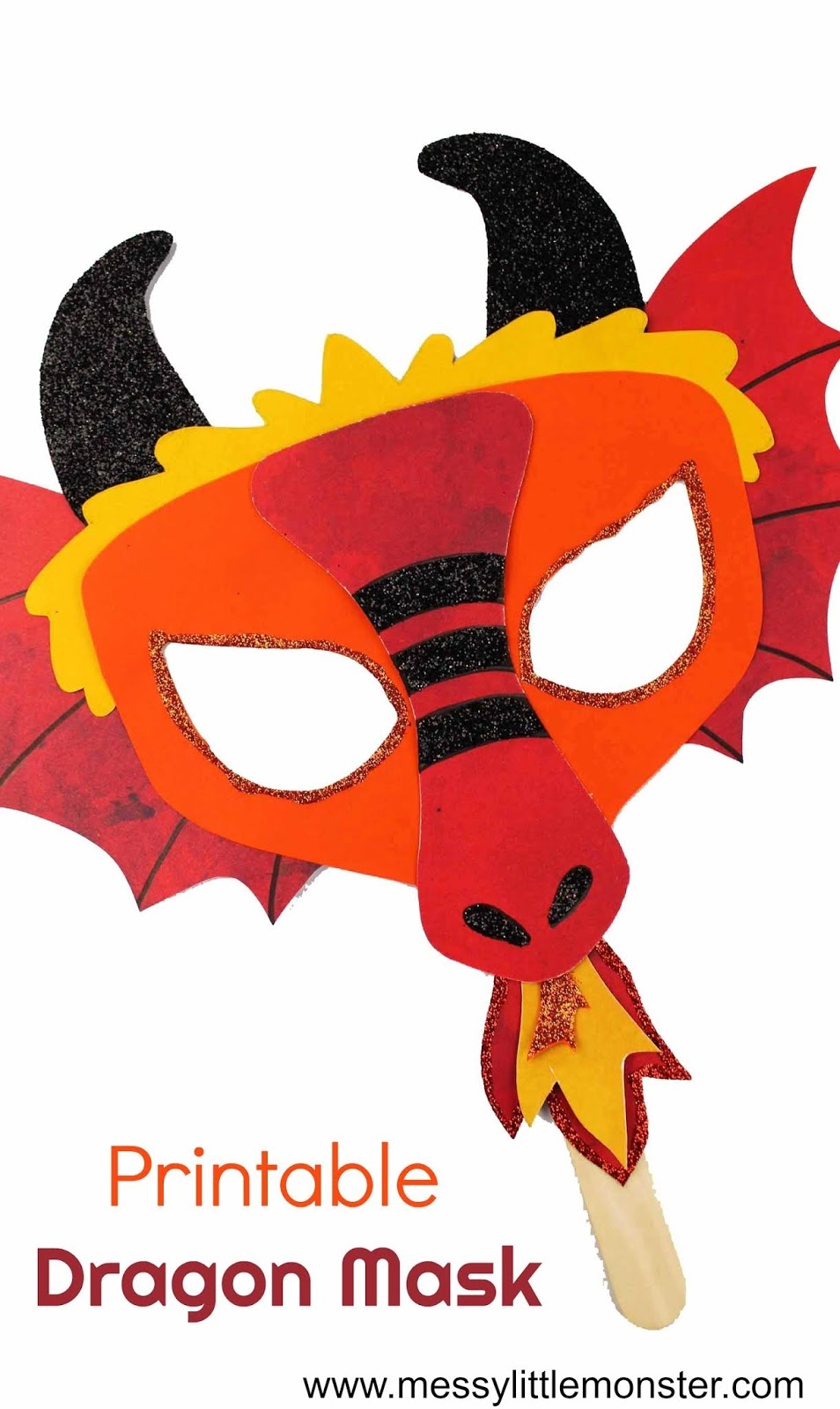 Chinese Dragon Mask A Fun Printable Dragon Craft Messy Little Monster