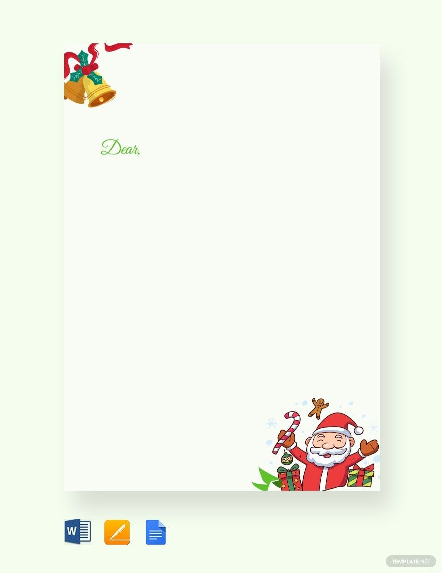 Christmas Letter In Pages Word Google Docs PDF Download Template