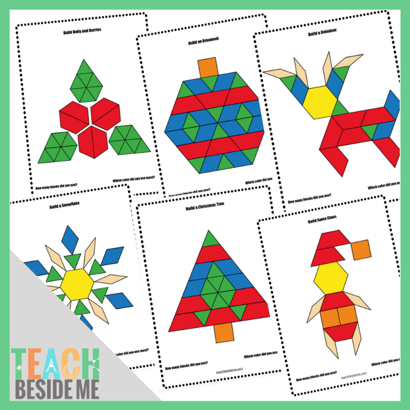 Christmas Pattern Block Mats Teach Beside Me