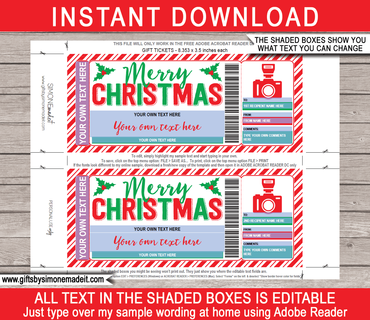 Christmas Photo Session Gift Certificate Template Photo Shoot Voucher Christmas Photo Session Gift Certificate Template Photo Shoot Voucher
