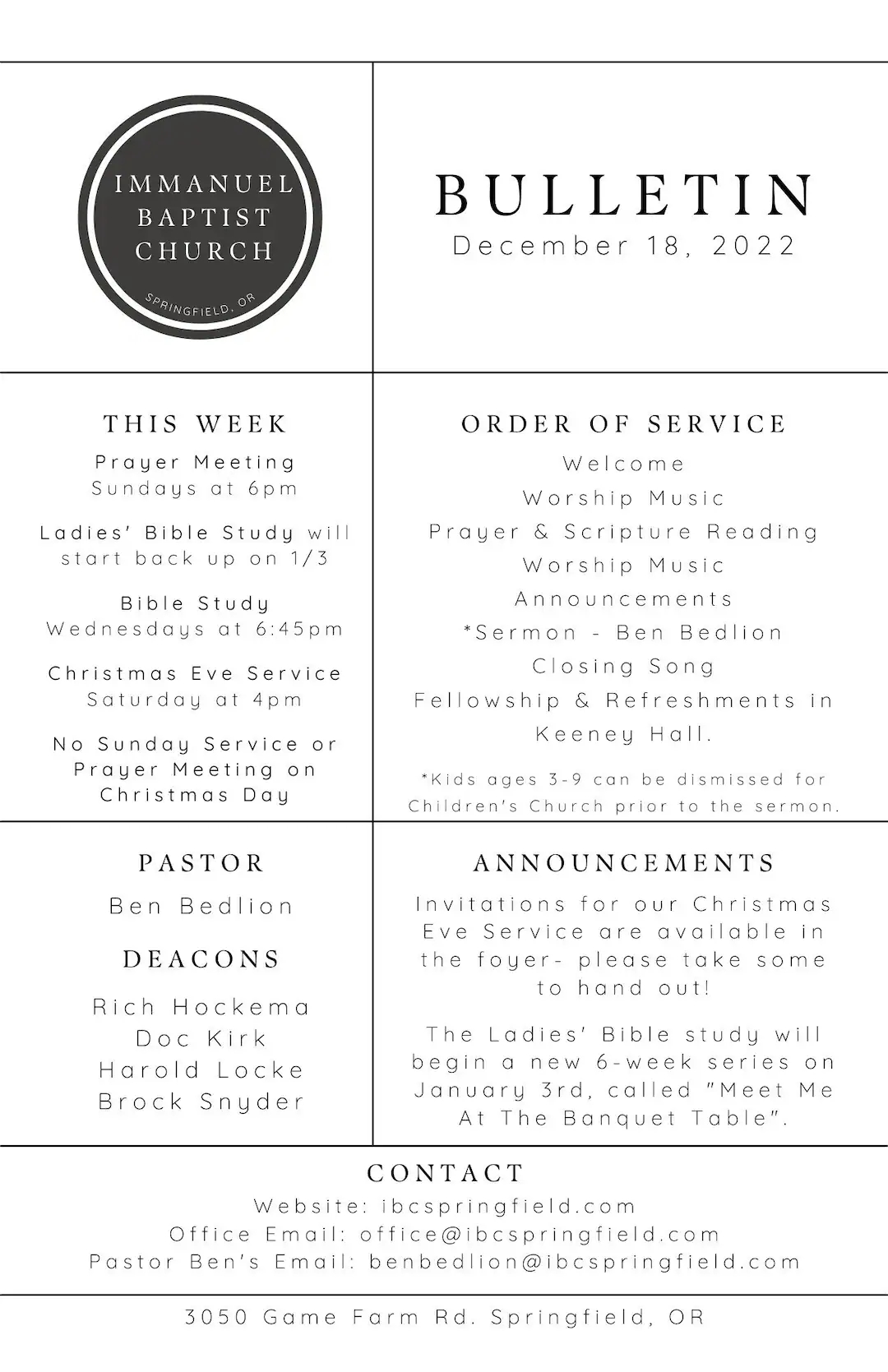 Free Printable Church Bulletin Templates