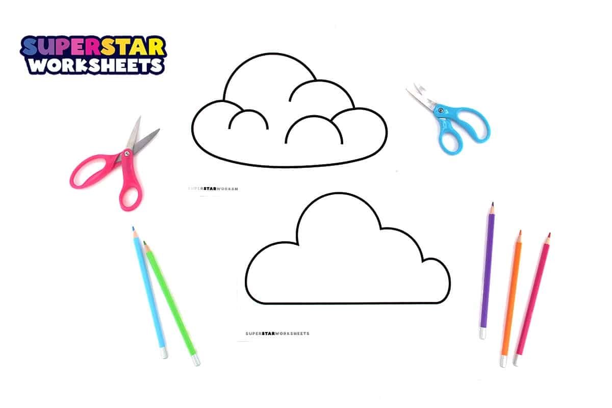 Cloud Template Free Printables Superstar Worksheets