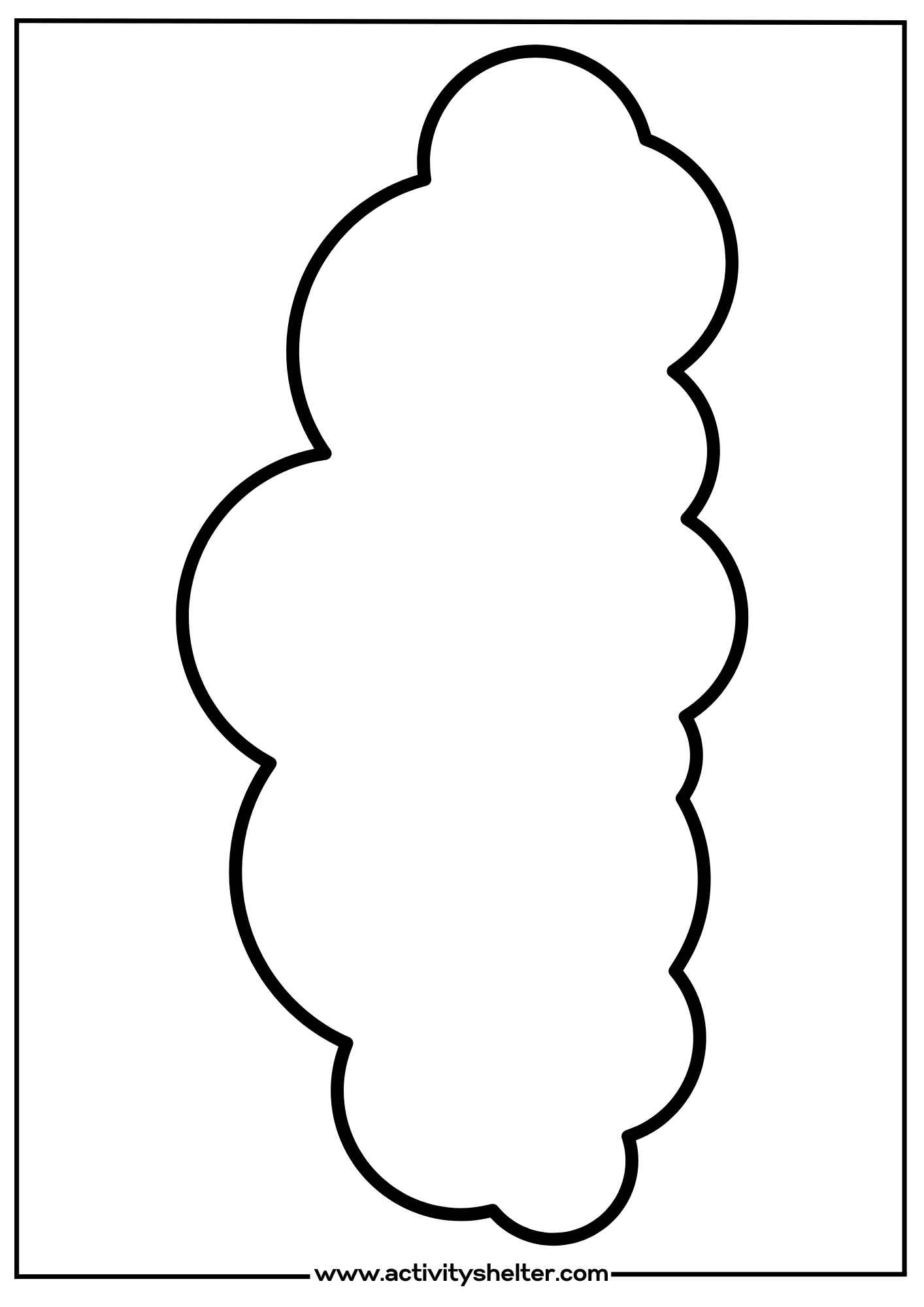 Cloud Template Printable Activity Shelter Worksheets Library