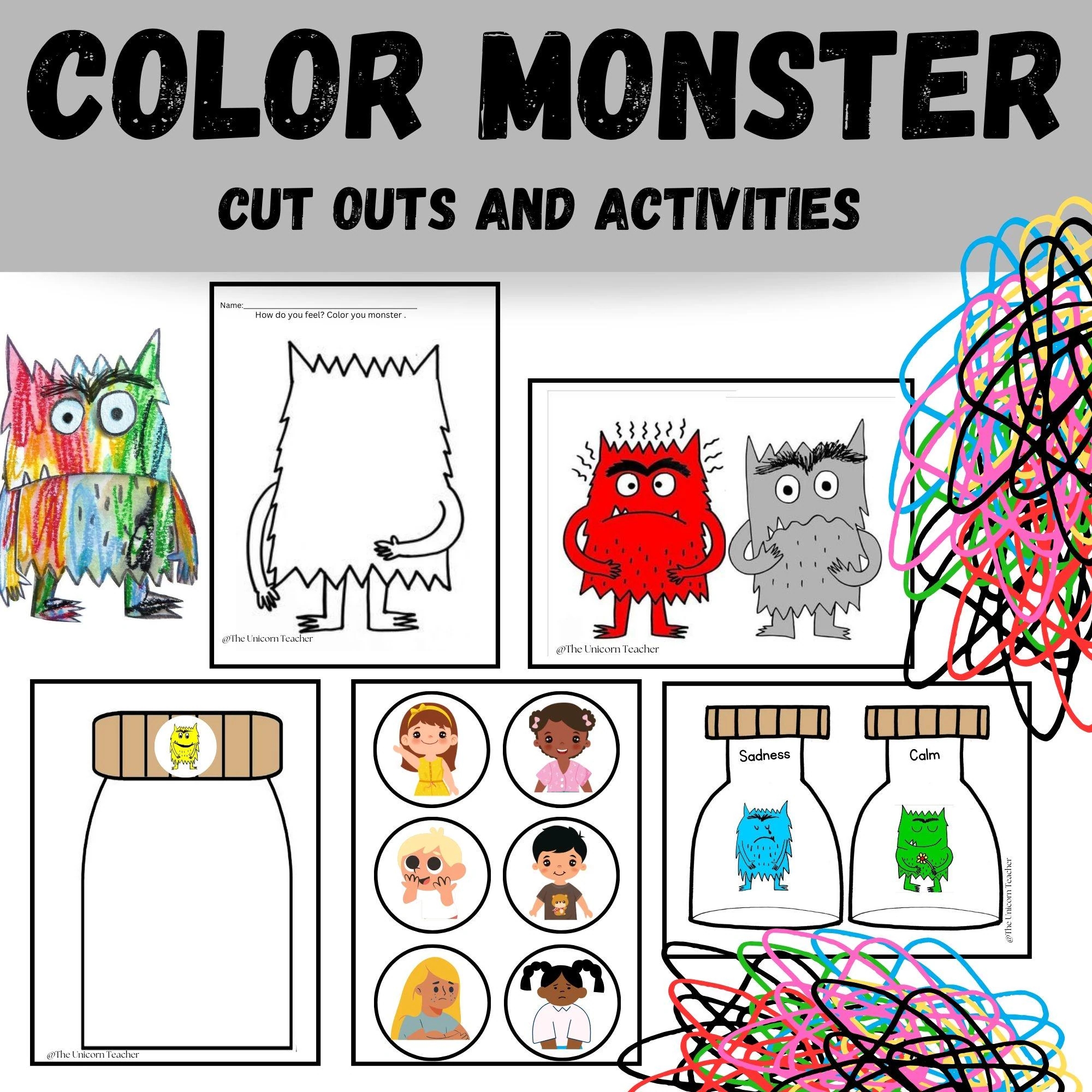 Color Monster Activity Pack Etsy UK