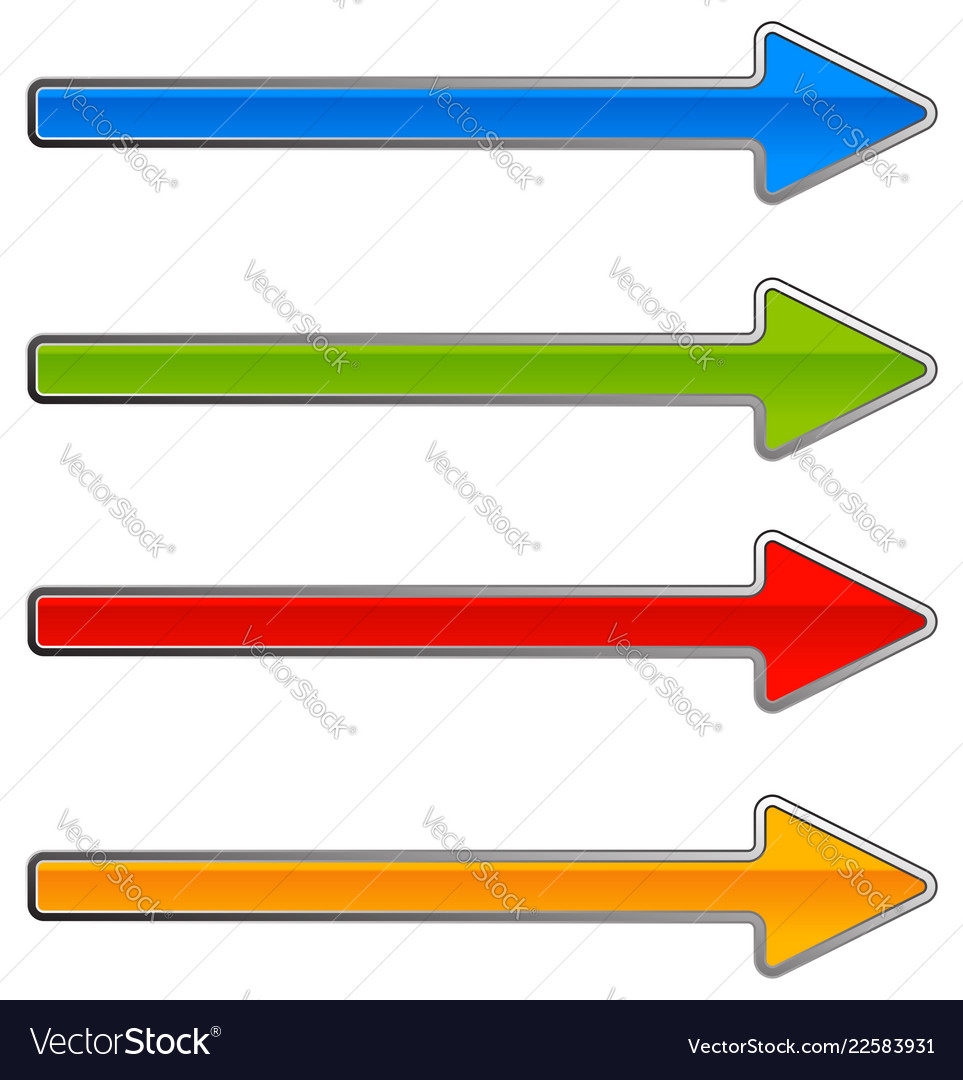 Colorful Arrow Template Shapes In Different Vector Image Worksheets Library