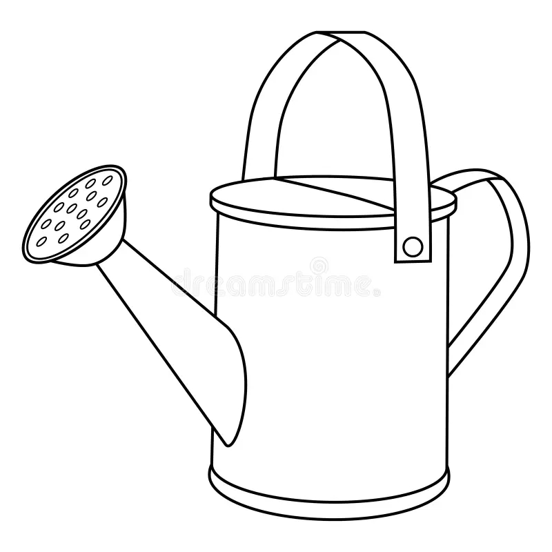 Coloring Page With Watering Can Colorless Cartoon Garden Watering Can Stock Vector Illustration Of Equipment Plastic 249535703