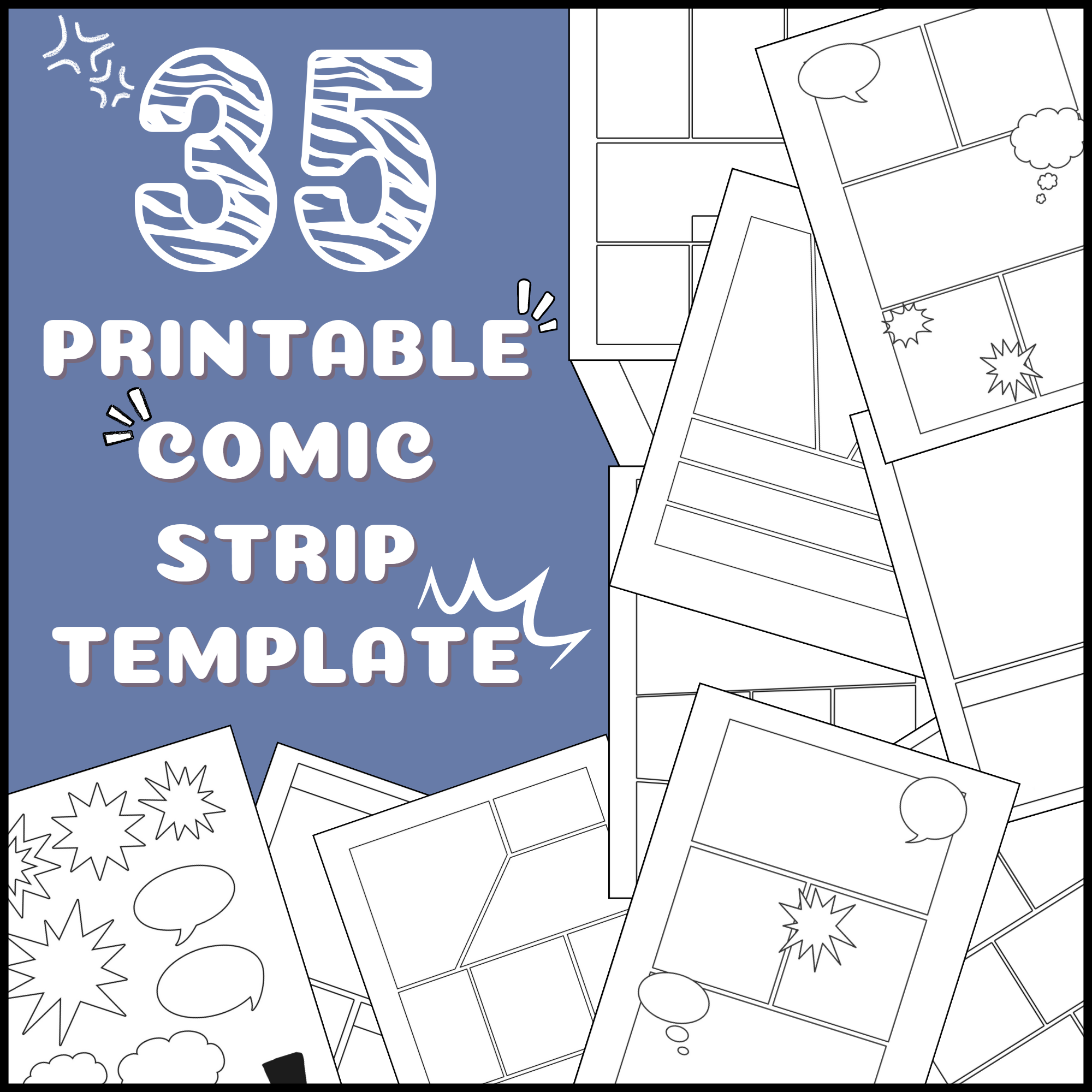 Comic Strip Template Blank Comic Book Paper For Classroom Activities Made By Teachers