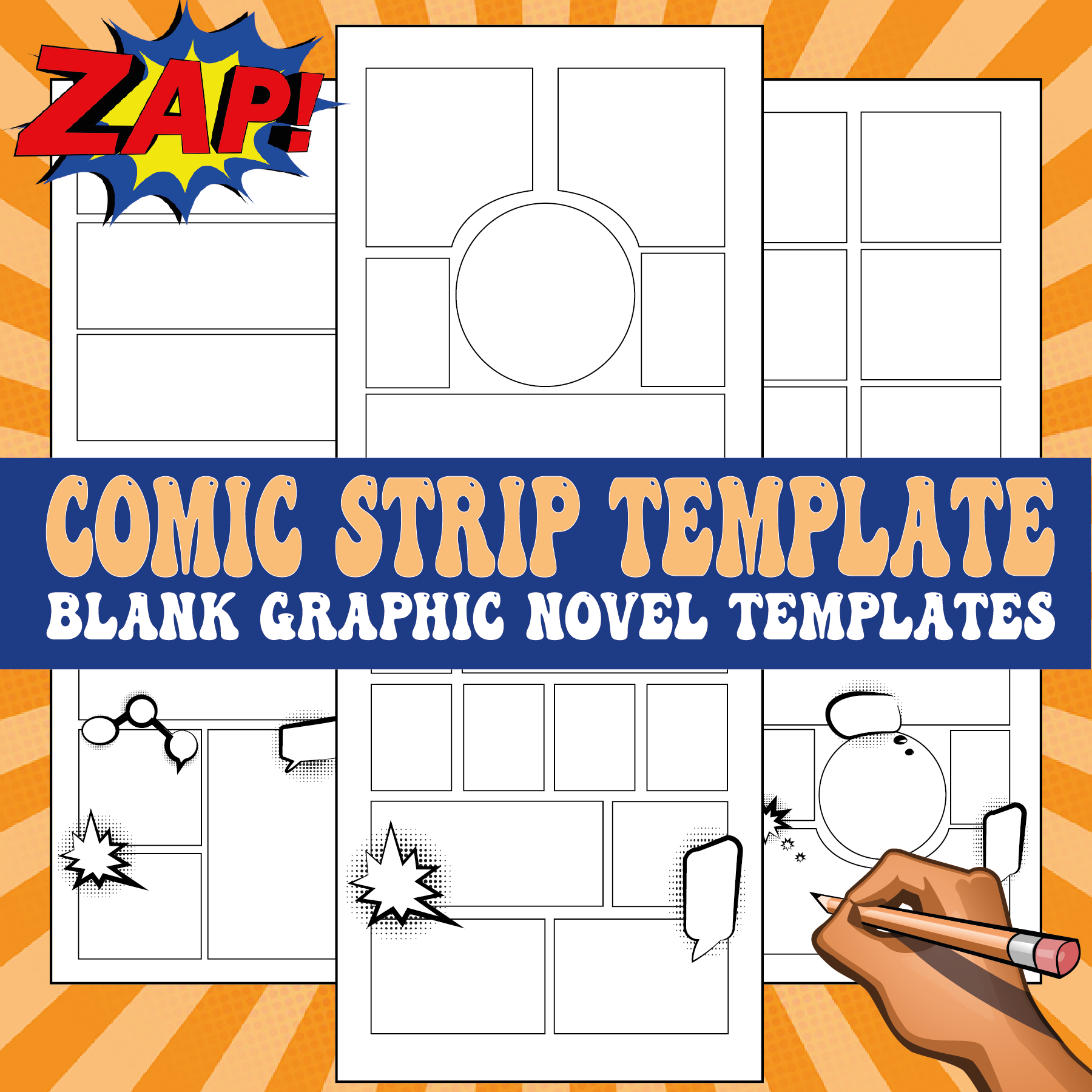 Comic Strip Template Blank Graphic Novel Templates Clipart ClipArt Made By Teachers
