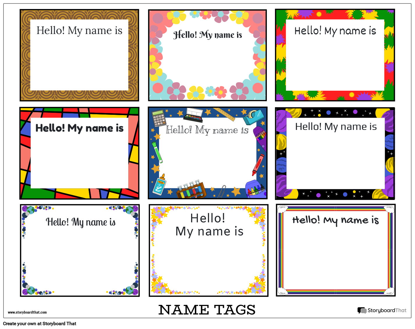 Free Printable Name Plate Template