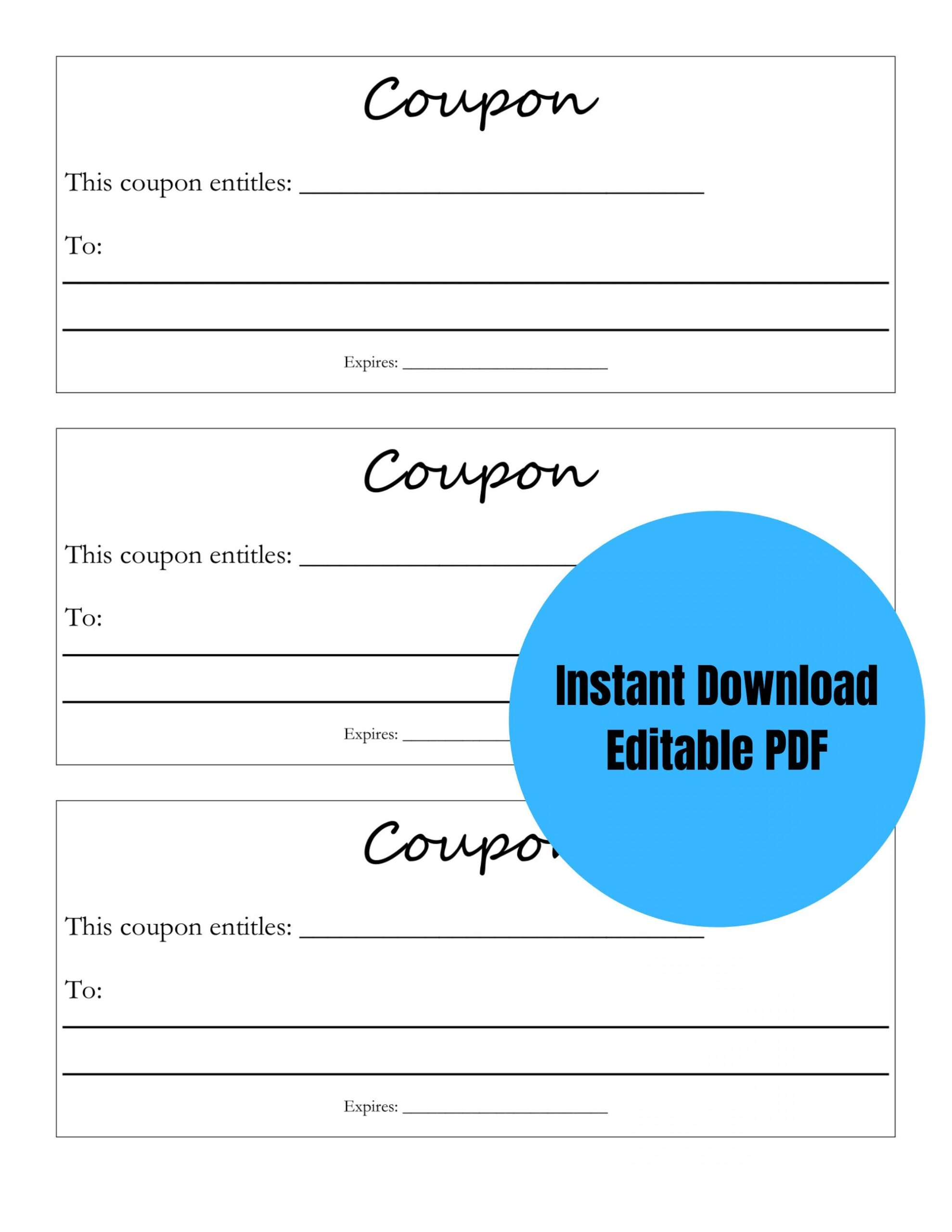 Custom Coupon PDF Editable And Printable Etsy UK