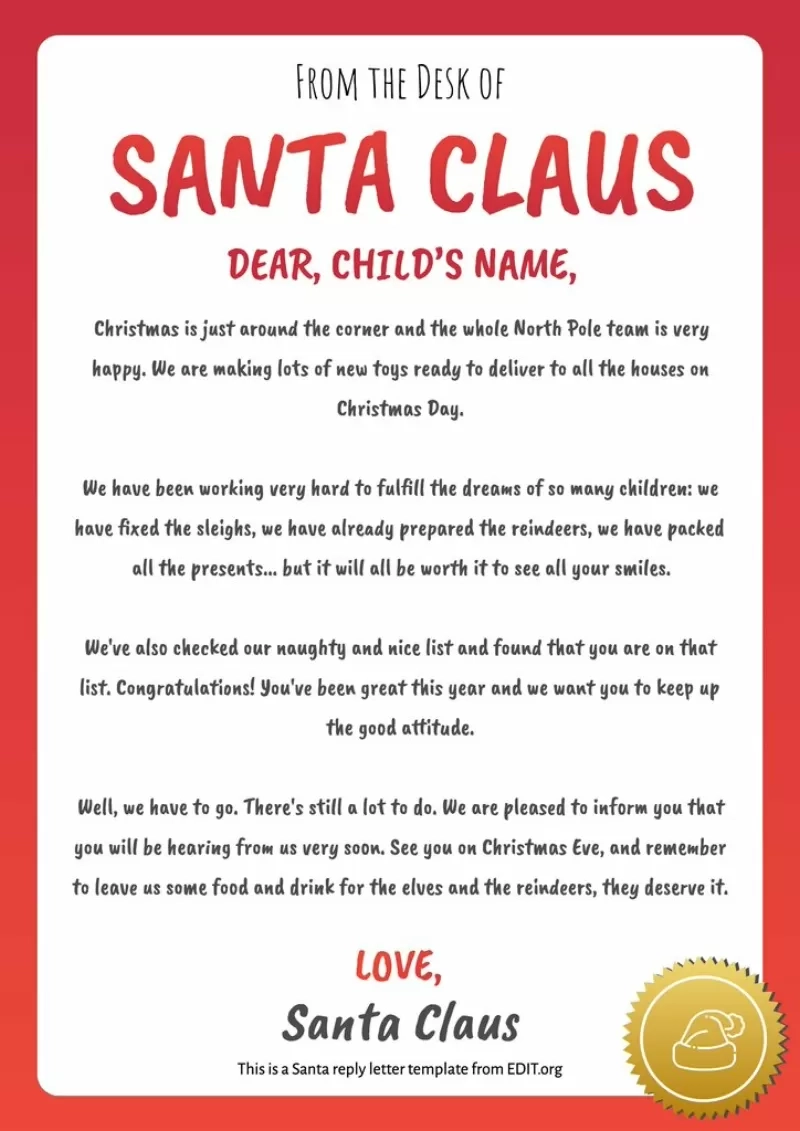Customizable Santa Letter Poster Templates