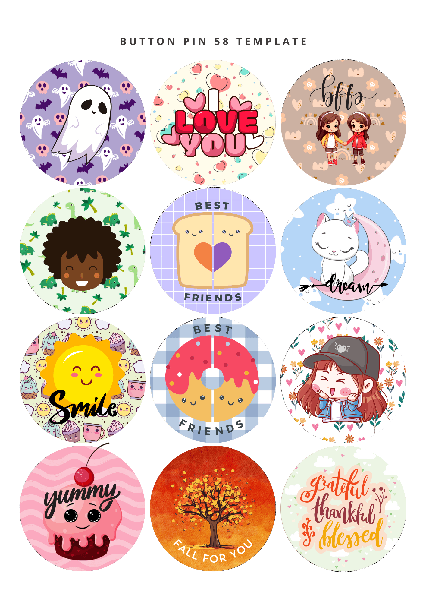Cute Button Pin Layout Printable By Jeraldine lacson Raket PH