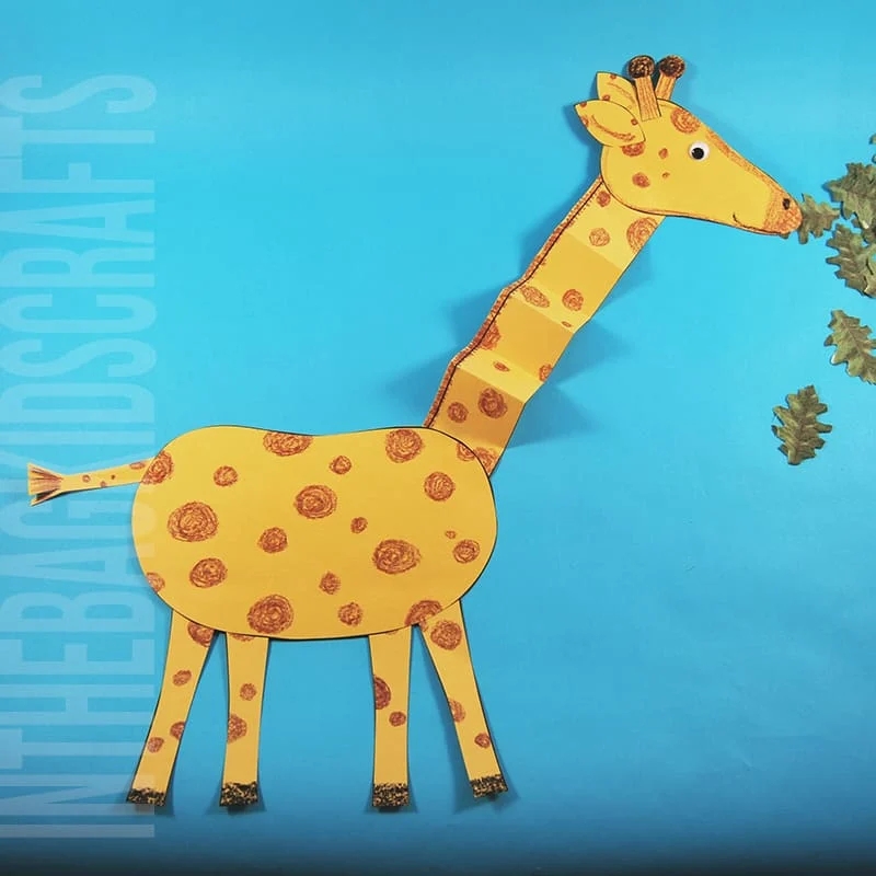 Cute Giraffe Craft For Kids with FREE Template In The Bag Kids Crafts