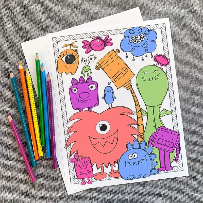 Printable Colour Monster Template