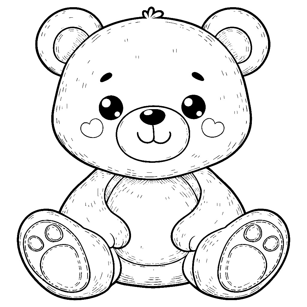 Cute Teddy Bear Coloring Page