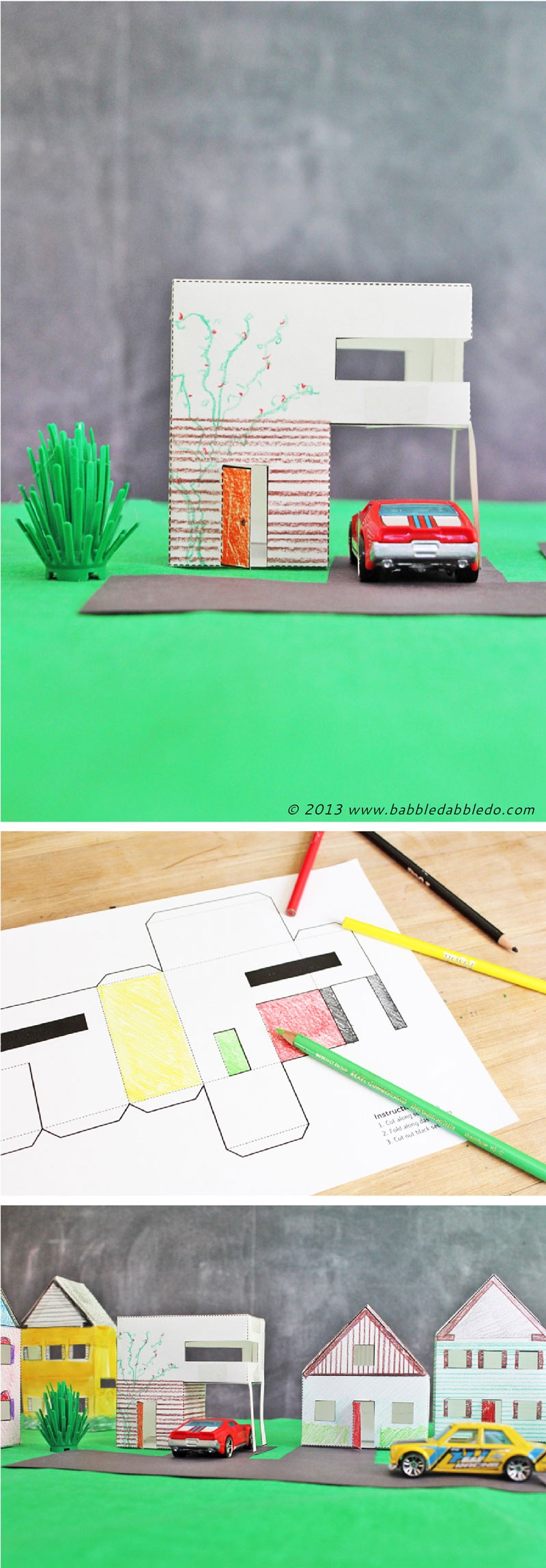 Printable Paper House Template