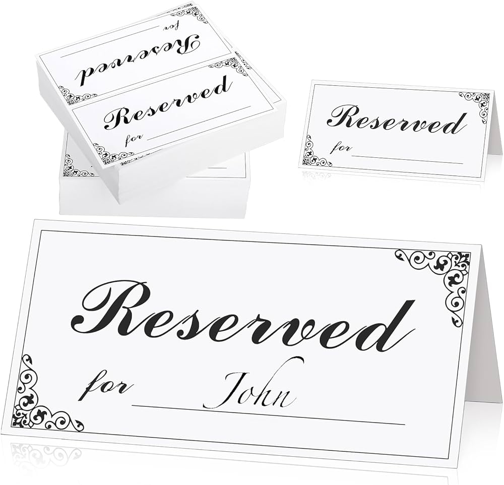 Free Printable Double Sided Reserved Sign Template Free Printable Double Sided Reserved Sign Template