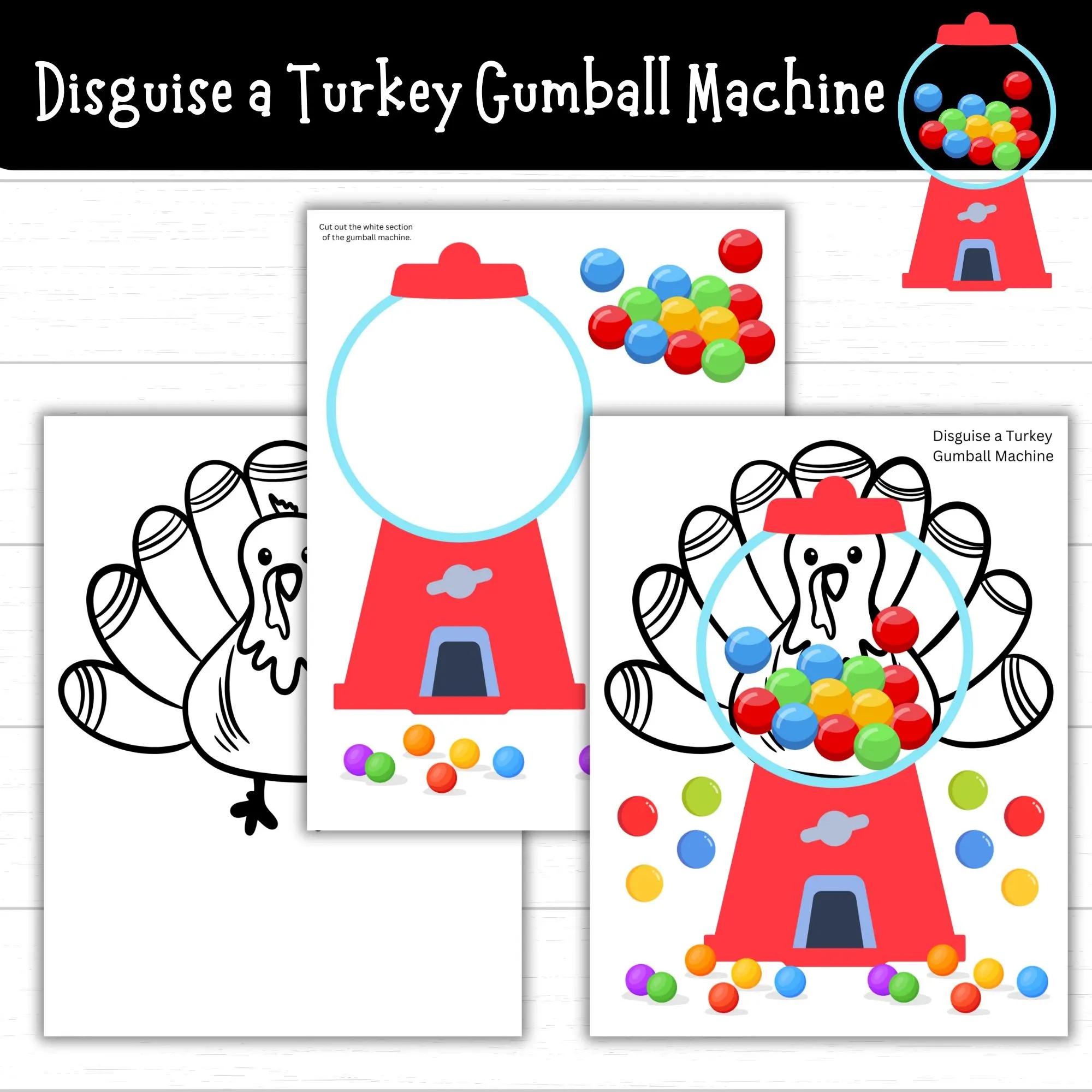 Disguise A Turkey Gumball Machine Gumball Machine Turkey Turkey In Disguise November Project Turkey Printables Turkey Outfits Etsy