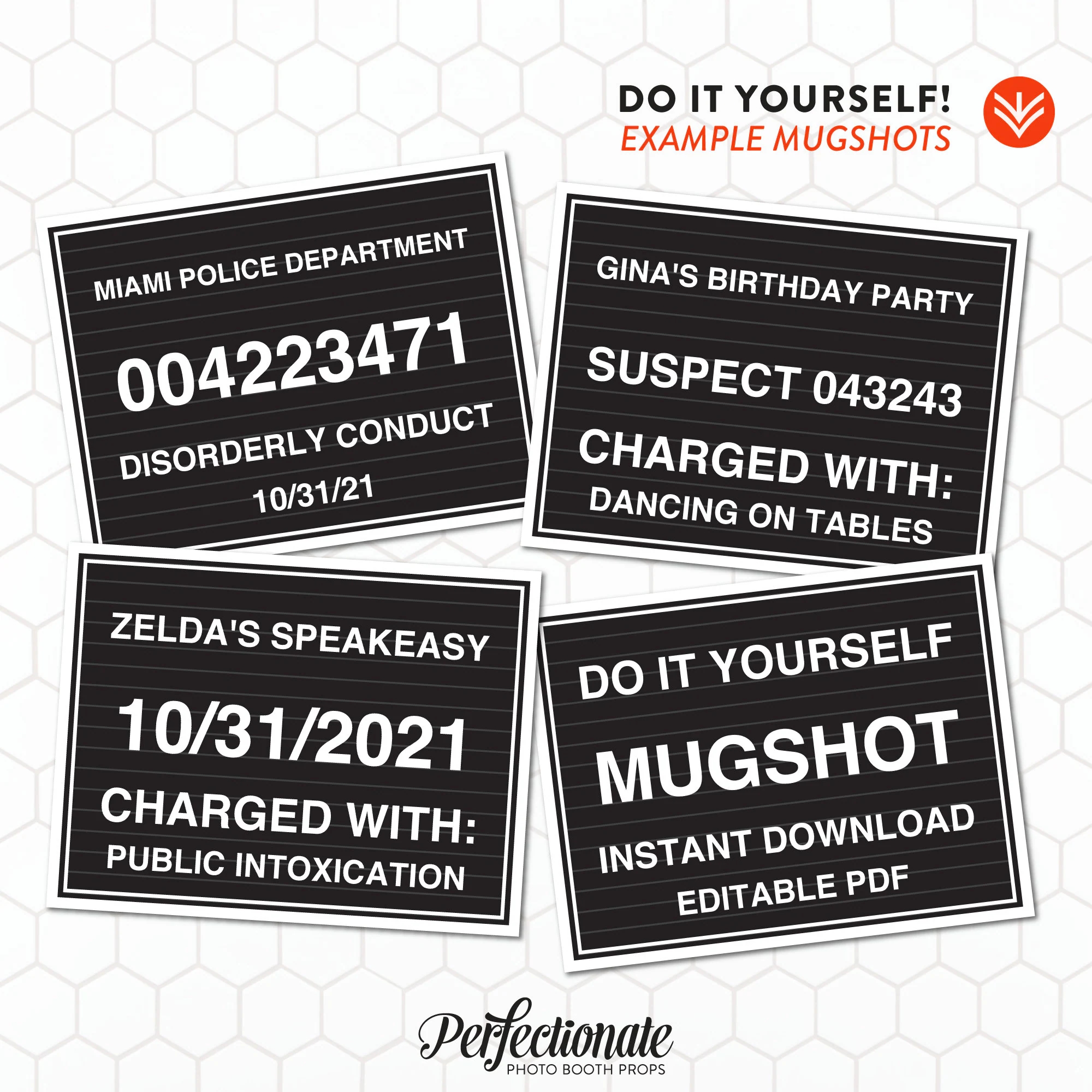 DIY Mugshot Sign Mugshot Template Unlimited Personal Use Instant Download Editable PDF Etsy Australia