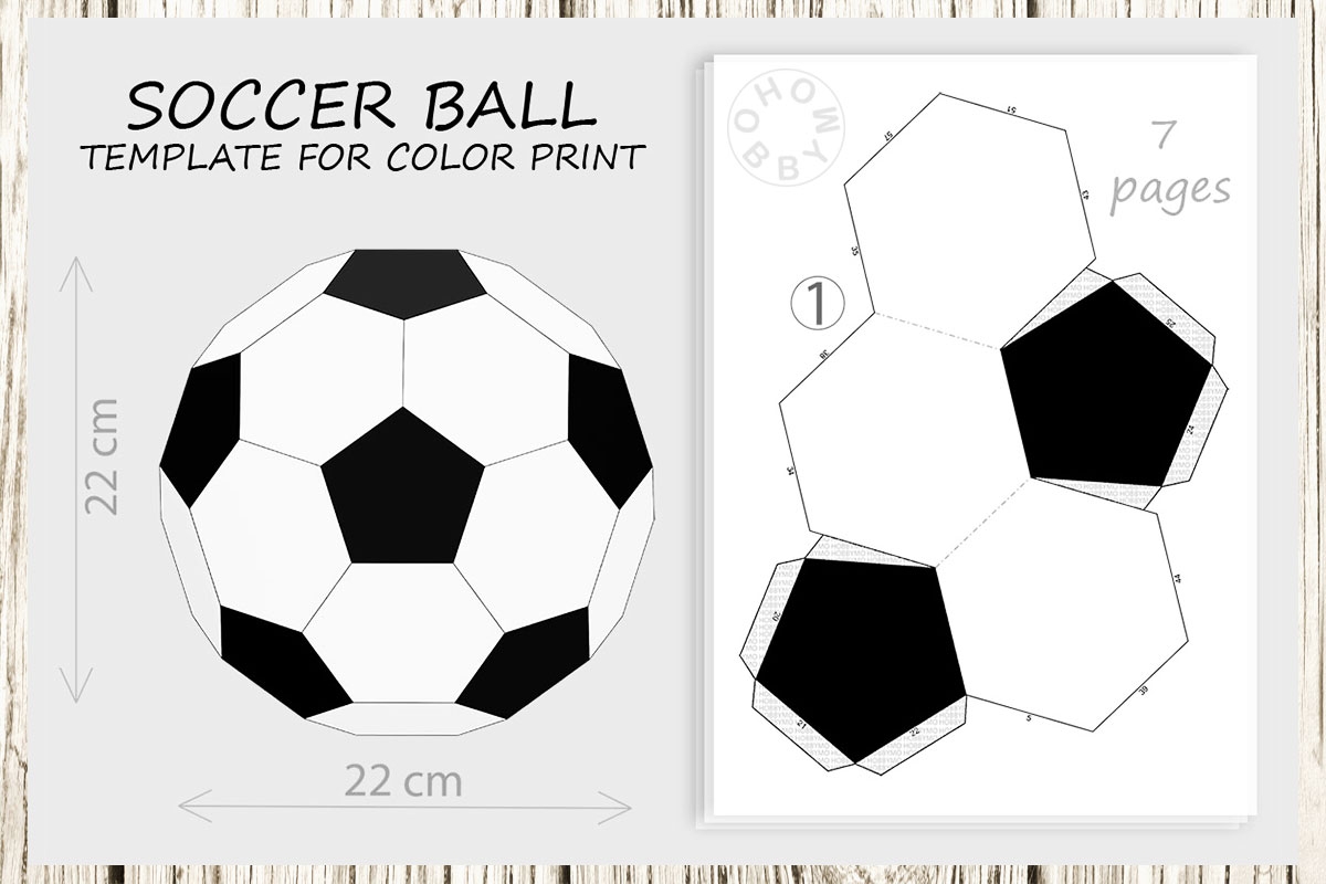 DIY Paper Soccer Ball For Color Print 3D Papercraft PDF Inspire Uplift