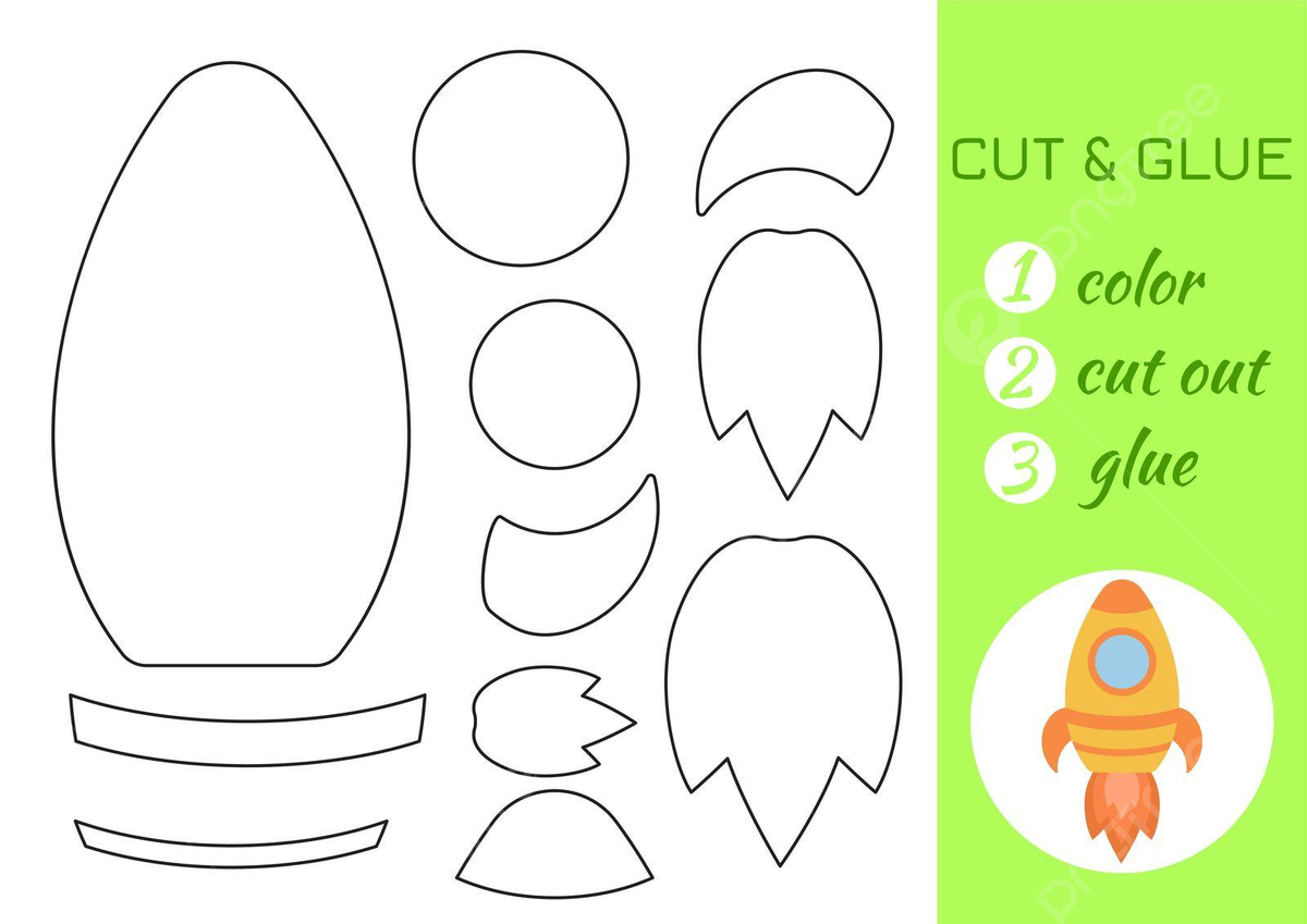 Diy Yellow Rocket Craft For Preschoolers Page Cutout Applique Vector School Drawing Rocket Drawing Rock Drawing PNG And Vector With Transparent Background For Free Download