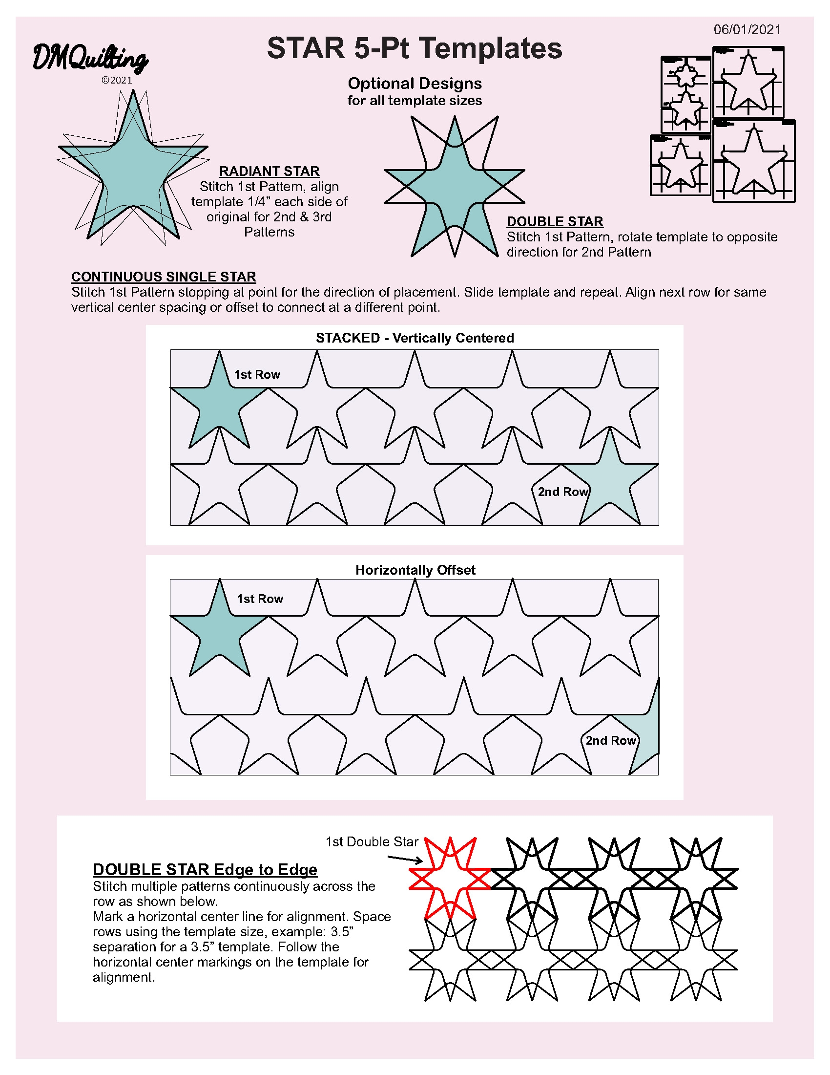 DM Quilting Star Templates Sew Steady