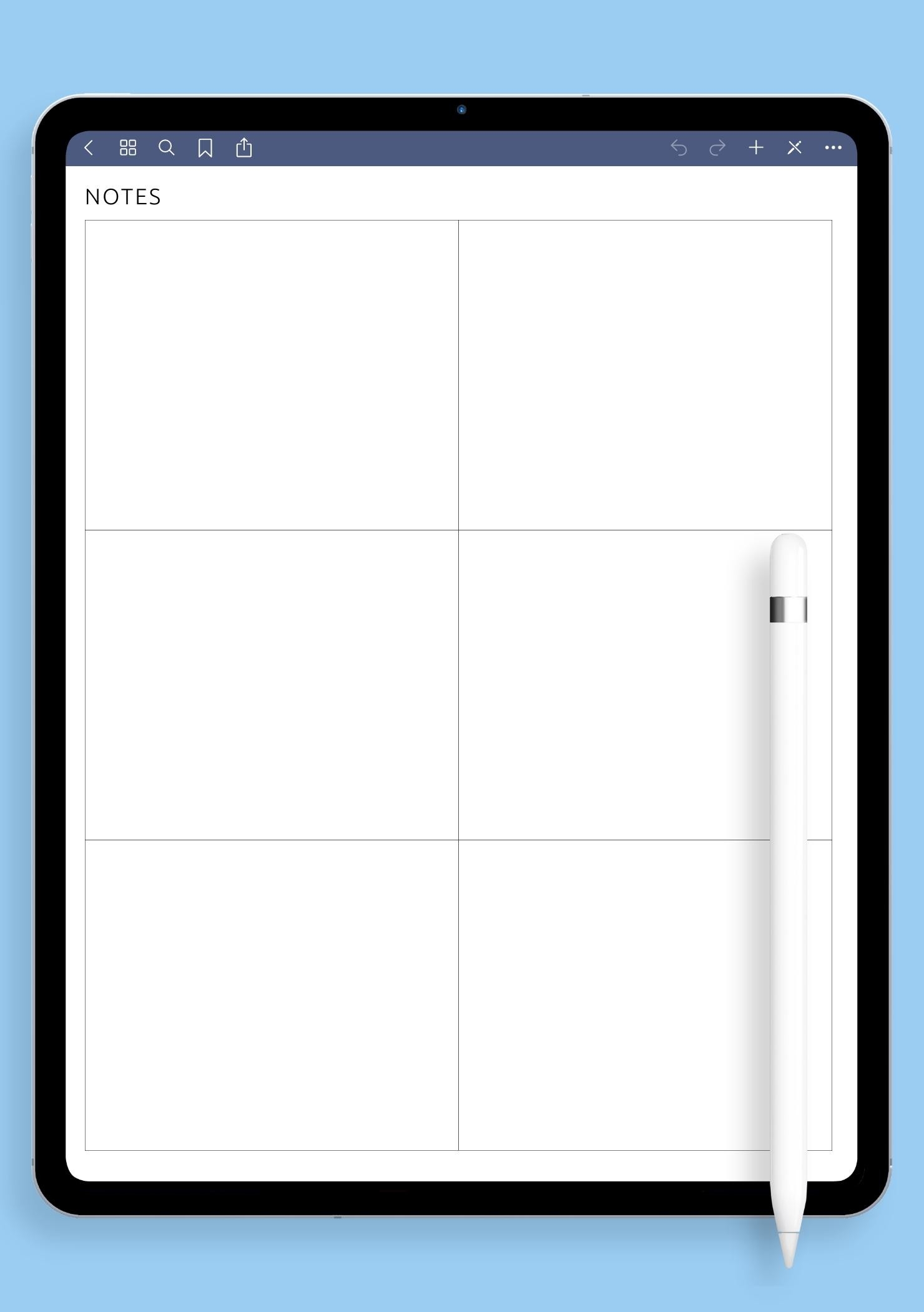Download Printable Square Grid 6 Blocks PDF