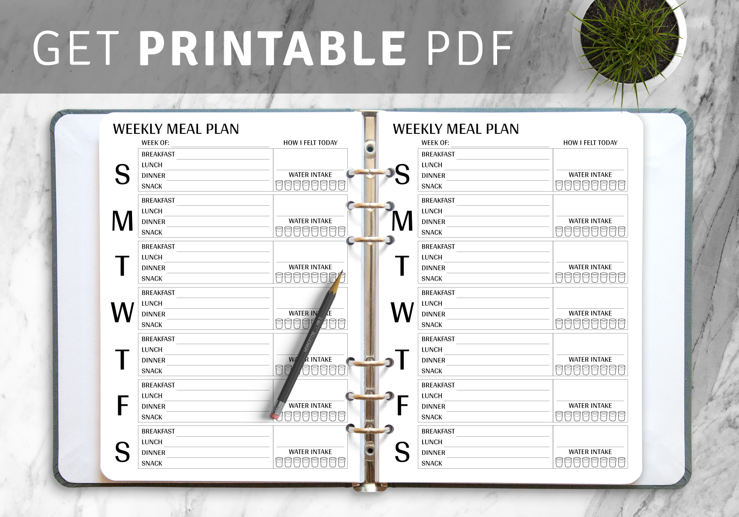 Download Printable Weekly Meal Plan Template PDF