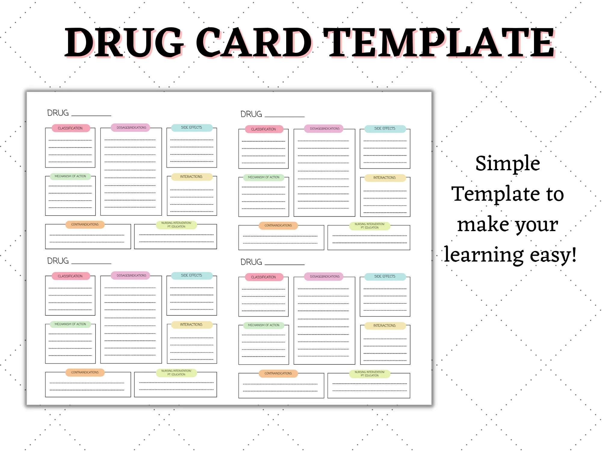 Drug Cards Pharmacology Appearance Study Notes Drug Cards Pharmacology Appearance Study Notes