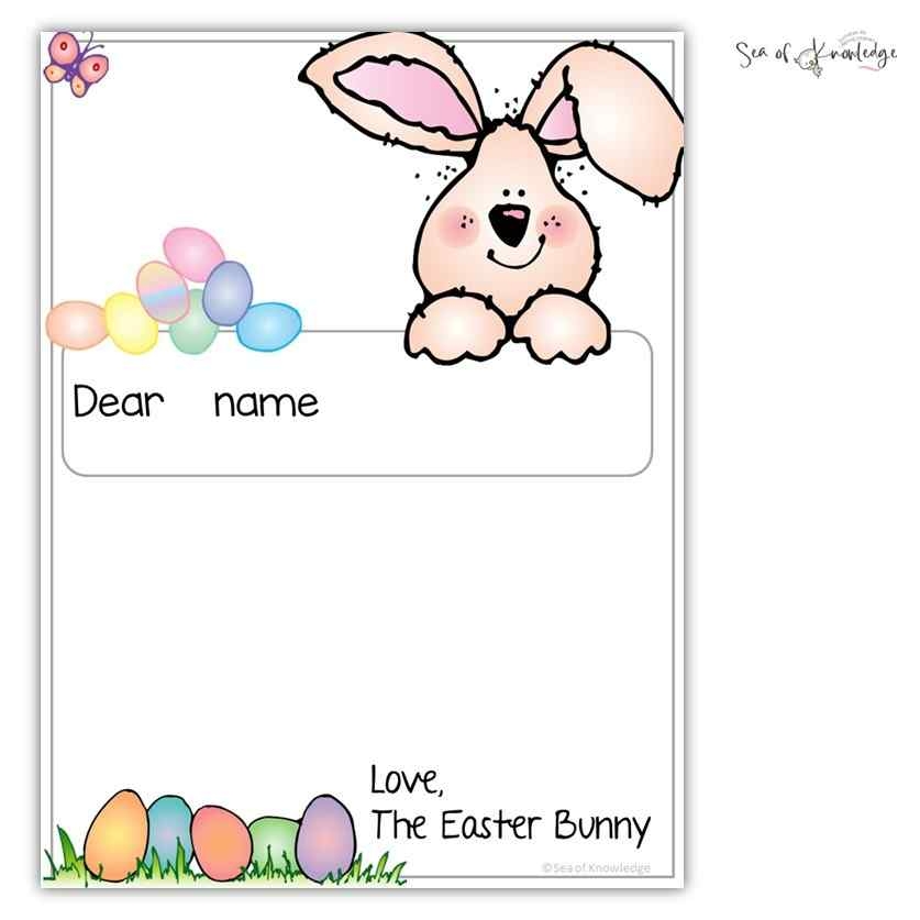 Easter Bunny Letter Template Word Editable PDF 
