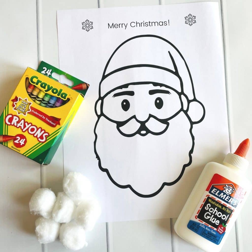 Easy Cotton Ball Santa Craft For Kids Free Printable 