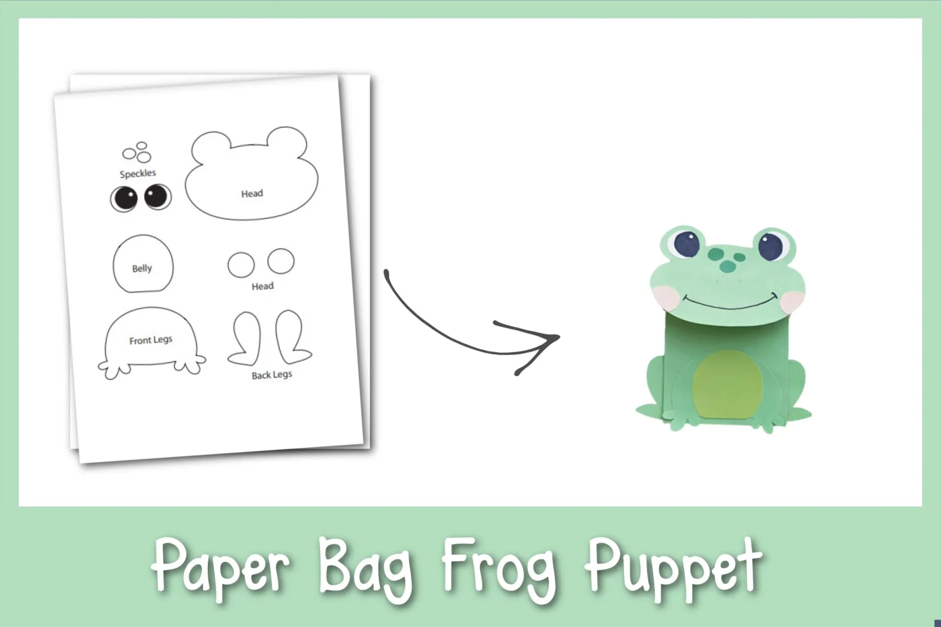 Easy Fun Paper Bag Frog Puppet Free Template Frosting And Glue Easy Crafts Games Recipes And Fun