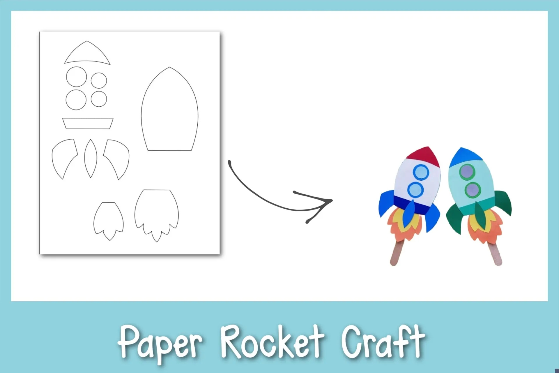 Easy Fun Paper Rocket Craft Free Template Frosting And Glue Easy Crafts Games Recipes And Fun