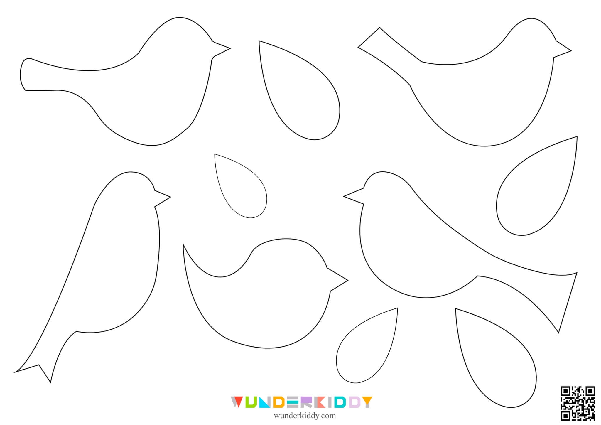 Easy Paper Bird Craft Printable Template For Kindergarten Worksheets Library