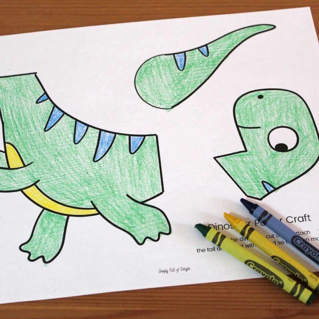 Easy Paper Dinosaur Craft For Kids Free Template 